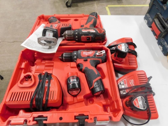 LOT: (2) Milwaukee Cordless Screw Guns & (1) Reciprocating Saw, with Chargers