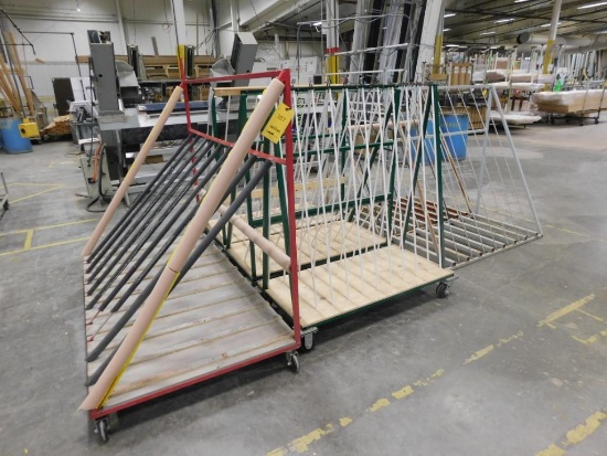 LOT: (4) Rolling Sash Carts & (2) Sash Racks