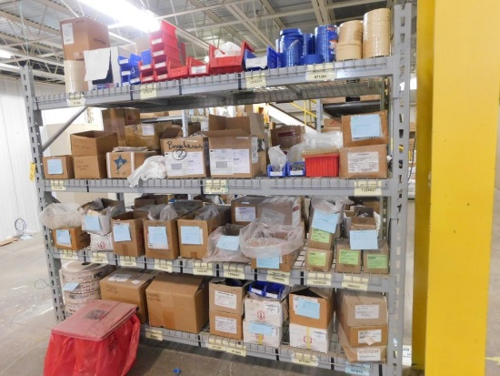 LOT: Rack with Contents of Screws, Hardware & Tape