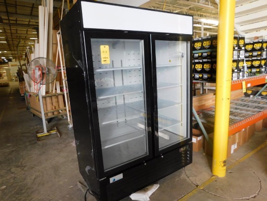 Aurora Double-Door Glass Front Display Refrigerator (like new)