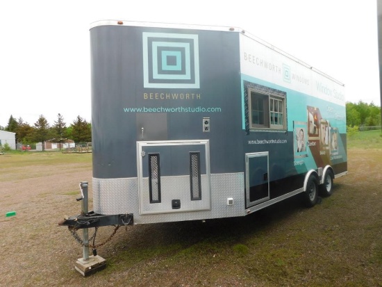 25 ft. Tandem-Axle Window & Door Display V-Nose Trailer, VIN N/A, Heat, A/C, Onan Gas Powered