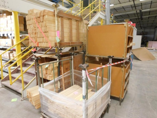 LOT: Approx. (20) Steel Racks, with Contents of Milled Pine Wood including Side Jambs & Trim
