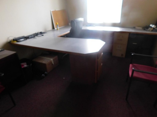 LOT: Contents of (4) Offices including (5) Desks, (1) Credenza, (6) Chairs, Assorted File Cabinets &