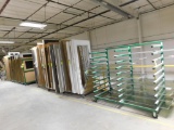 LOT: (11) Rolling Carts with Contents of Aluminum & Wood Sliding Doors and Screen Door Assemblies