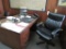 LOT: Contents of Office including (1) Desk, (3) Chairs, (1) Credenza, (1) Smokeeter, (1) Small