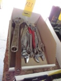 LOT: Assorted Crescent Wrenches, Tape Measures & Hole Saws in (3) Boxes