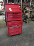 LOT: 5-Drawer Tool Cart & 9-Drawer Tool Box, with Assorted Tools