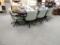 LOT: (2) Conference Tables, 1 Pesron Cubicle, Open Book Case, (9) Bevis Adjustable Height Tables W/