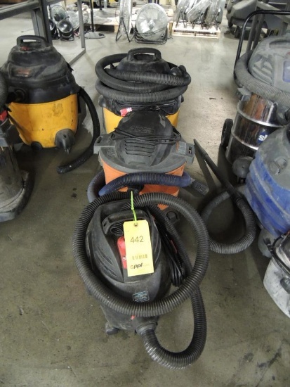 LOT: (3) Shop Vacs, Shop Vac and Rigid