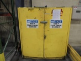 LOT: Justrite Fireproof Cabinet, (2) 55 Gal Drum Cap W/ Prisco Mrc-E and E-Cure Classic