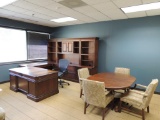 LOT: Carson Classics Wall Desk W/ (5) Base File Cabinets, (5) Upper Open/Closed Cabinets, Camden