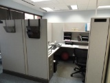 LOT: (4) Person Cubicle, Chairs, (6) File Cabinets, L Desk