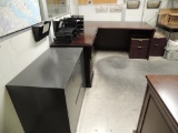 LOT: L Desk, (2) Office Desks, (3) File Cabinets, Lateral File Cabinet