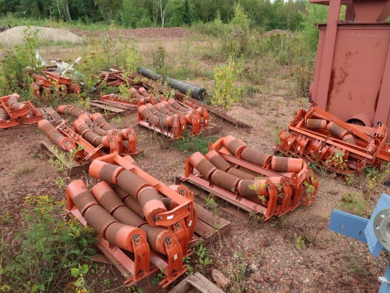 LOT: Assorted V-Belt Conveyor Idler Rollers