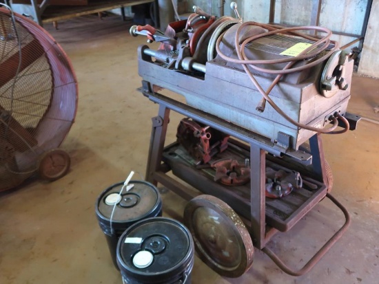 LOT: Ridgid 535 Pipe Threader, S/N EAM20121A00, with (4) Assorted Heads & (2) 5 Gallon Buckets