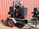 Thompson 6 in. x 6 in. Pump, S/N 6JSCEN-114 (2012), Trailer Mounted, John Deere 4-Cylinder Diesel,