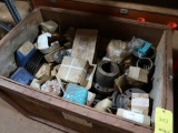 LOT: Assorted Sprockets, Pulleys & Hubs on (1) Section Shelving & (1) Crate (contents only)
