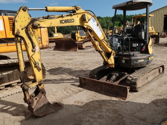 2012 Kobelco Mini Excavator Model 35SR-5, S/N PX15211515, 12 in. Bucket, Rubber Pads, Dozer Blade,