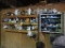 LOT: Shelving and Cabinet on Wall w/Contents, Truck Parts