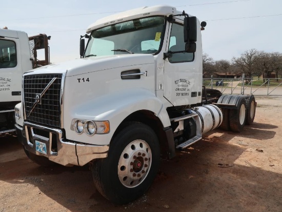 2012 Volvo Model VHD, Tandem Axle Tractor, 12.8L LG Diesel, w/ Challenger 607 Pump, 13-Speed Trans,