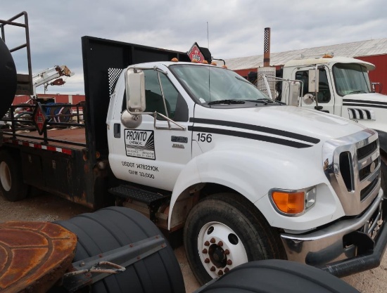 2008 Ford Single-Axle Flatbed Truck Model F-750 XL Super Duty, VIN 3FRXF75F68V664098, Diesel,