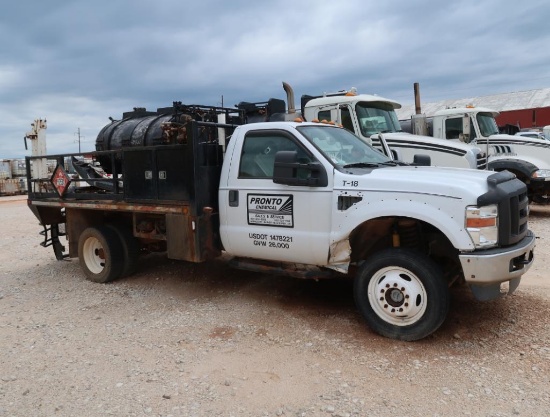 2008 Ford Single-Axle Flatbed Truck Model F-550 XL Super Duty, VIN 1FDAF57RX8EE52004, 12 ft. Bed,