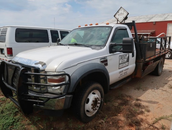 2008 Ford Single-Axle Flatbed Truck Model F-550 XL Super Duty, VIN 1FDAF57R38EC09022, Turbo Diesel,