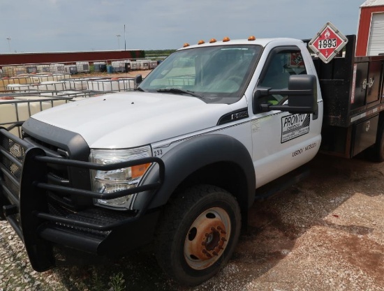 2012 Ford Single-Axle Flatbed Truck Model F-550 XL Super Duty, VIN 1FDUF5HY4CEB18305, 12 ft. Body