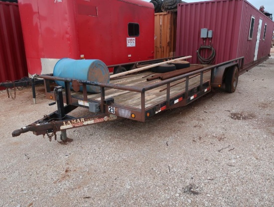 2010 Lamar 20 ft. Tandem-Axle Utility Trailer, VIN 5RVSL2023AM002760 (#TR-086) (missing axle)