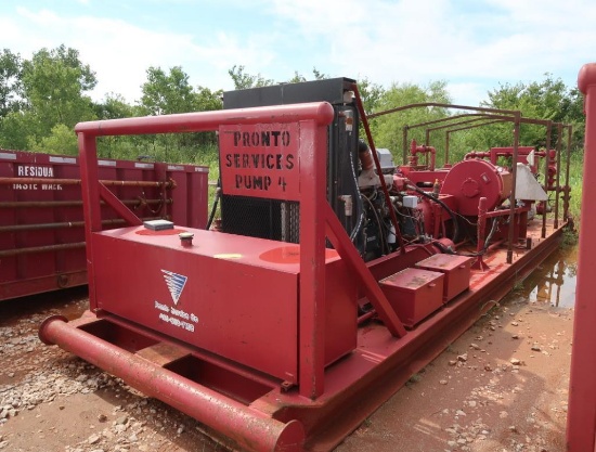 LOT: Detroit Diesel Pump Skid Series 60: Gardner Denver Pump, Hydraulic Tank, Fuel Tank, Controls
