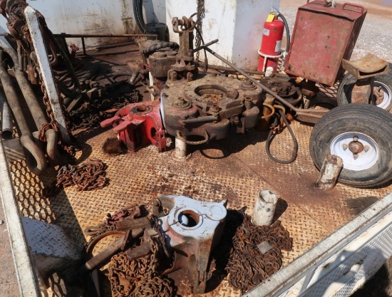LOT: Contents of Lot #412 including Tubing Tong, Set of Bails, (2) Tubing Elevators, (10) Rod