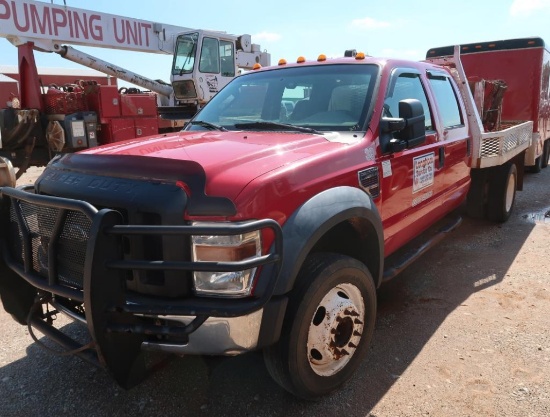 2009 Ford Single-Axle Crew Cab Flatbed Truck Model F-550 XL, VIN 1FDAW56R19EA12160, 12 ft. Bed,