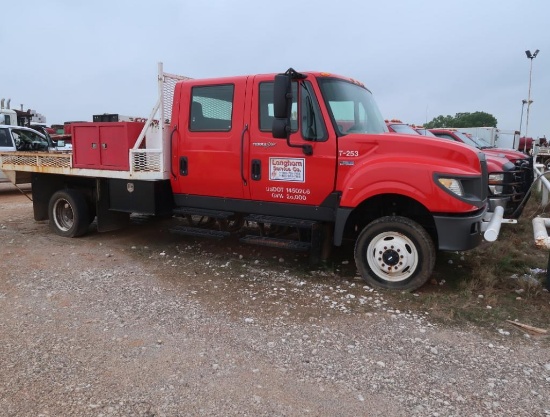 2014 International 4x4 Single-Axle Crew Cab Flatbed Truck Model Terra Star, VIN 1HTKPSKK4EH758627,