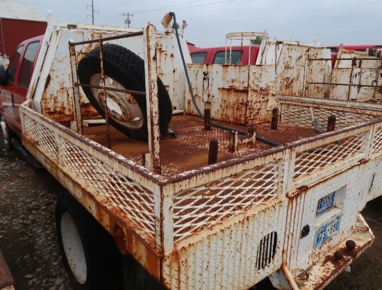 2002 Ford Single-Axle Crew Cab Flatbed Truck Model F-550 XL Super Duty, VIN 1FDAW56F82ED12788, 9 ft.