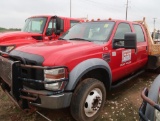 2008 Ford Single-Axle Crew Cab Flatbed Truck Model F-550 XL Super Duty, VIN 1FDAW56R28EB70327, 9 ft.