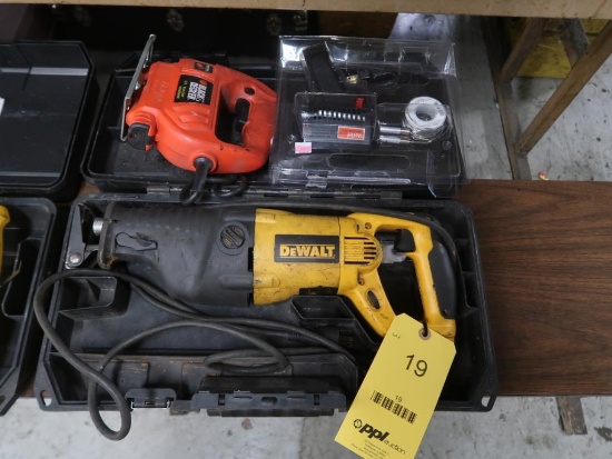 LOT: (1) Dewalt Sawzall, (1) Black & Decker Jig Saw, (1) Weller Soldering Gun