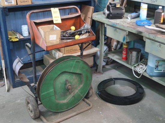 LOT: (1) Banding Cart with Tools & Extra Banding