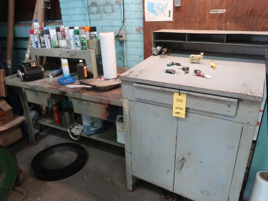 LOT: (1) Foremans Desk, (1) Steel Work Bench