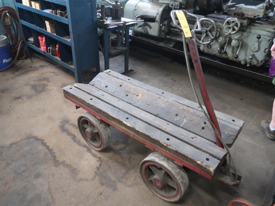 4-Wheel Wood Top Shop Cart