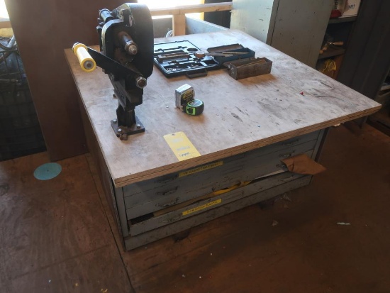 LOT: All Pax Gasket Cutter Model SM4, with Assorted Gasket Material (on cart & shelf)