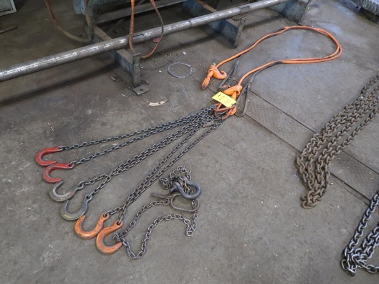 LOT: (4) Assorted Chains, (2) Wire Ropes