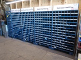 LOT: (4) Rows Multi-Bin Parts Cabinets with Assorted Nuts, Bolts, Washers, Pipe Fittings, etc., (1)