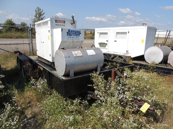 Magna Pus 14 KW Syncronous AC Generator Model 362CSL1606-1I, Perkins Diesel Power, Mounted on Trail