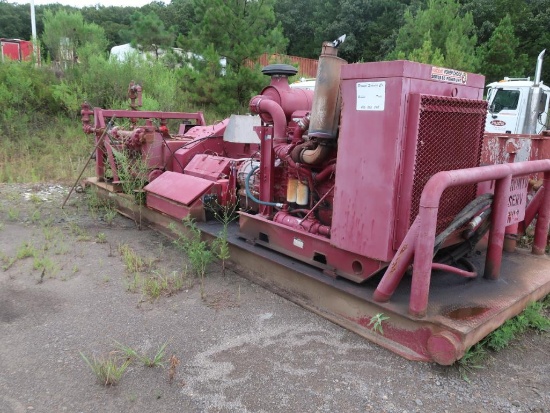 Gardner Denver / Detroit Diesel Skid Mounted Pump, 10,000 PSI (est.), Detroit Series 60 Diesel