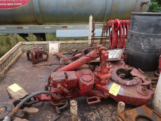LOT: Tooling on Back of Lot #1453 including Tubing Tong, Elevators, Slips, Hand Tools (LOCATED IN