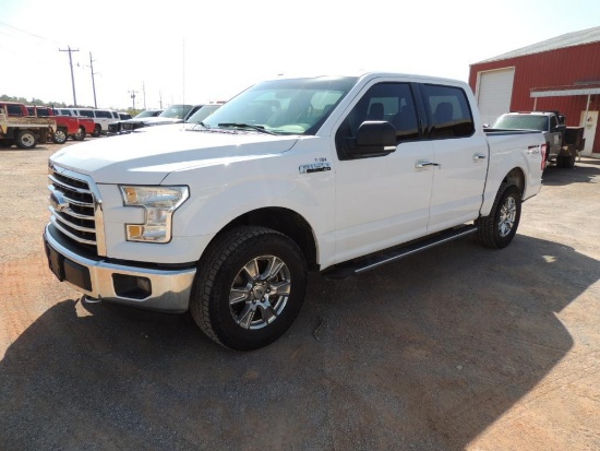 2015 Ford F150 XLT Crew Cab Short Bed, 4x4, 5.4 Triton, Auto Trans, Tonneau Cover, 195,660 Mi.