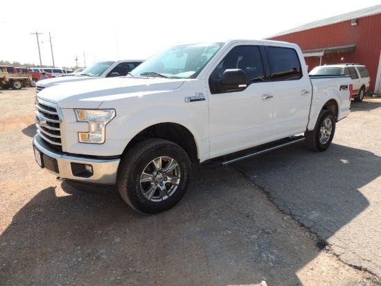 2015 Ford F150 XLT Crew Cab Short Bed, 4x4, 5.4 Triton, Auto Trans, Tonneau Cover, 195,660 Mi.