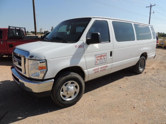 2014 Ford E350 XLT SD 15 Passenger Van, 5.5 Triton, Auto Trans, 4x2, Advantage Trac RSC, ( New