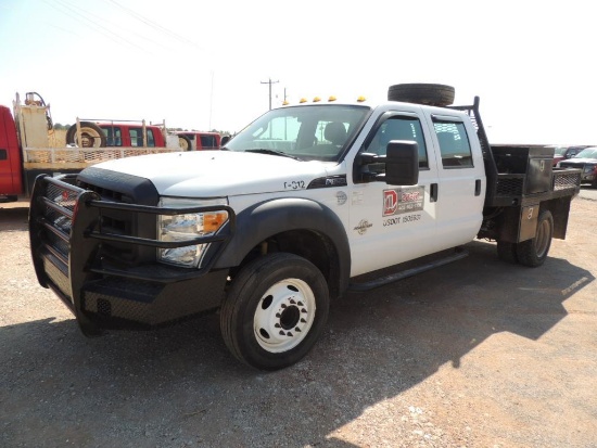 2013 Ford F550 Crew Cab, 4x2, 6.7 PowerStroke, Auto Trans, 9 Ft. Flatbed, Vin # 1FD0W5GT8DEA07312