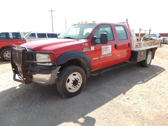 2007 Ford F550 XL SD Crew Cab 4x2 9 Ft. Flatbed, 6.4 Power Stroke, Auto Trans, 251,626 Mi.